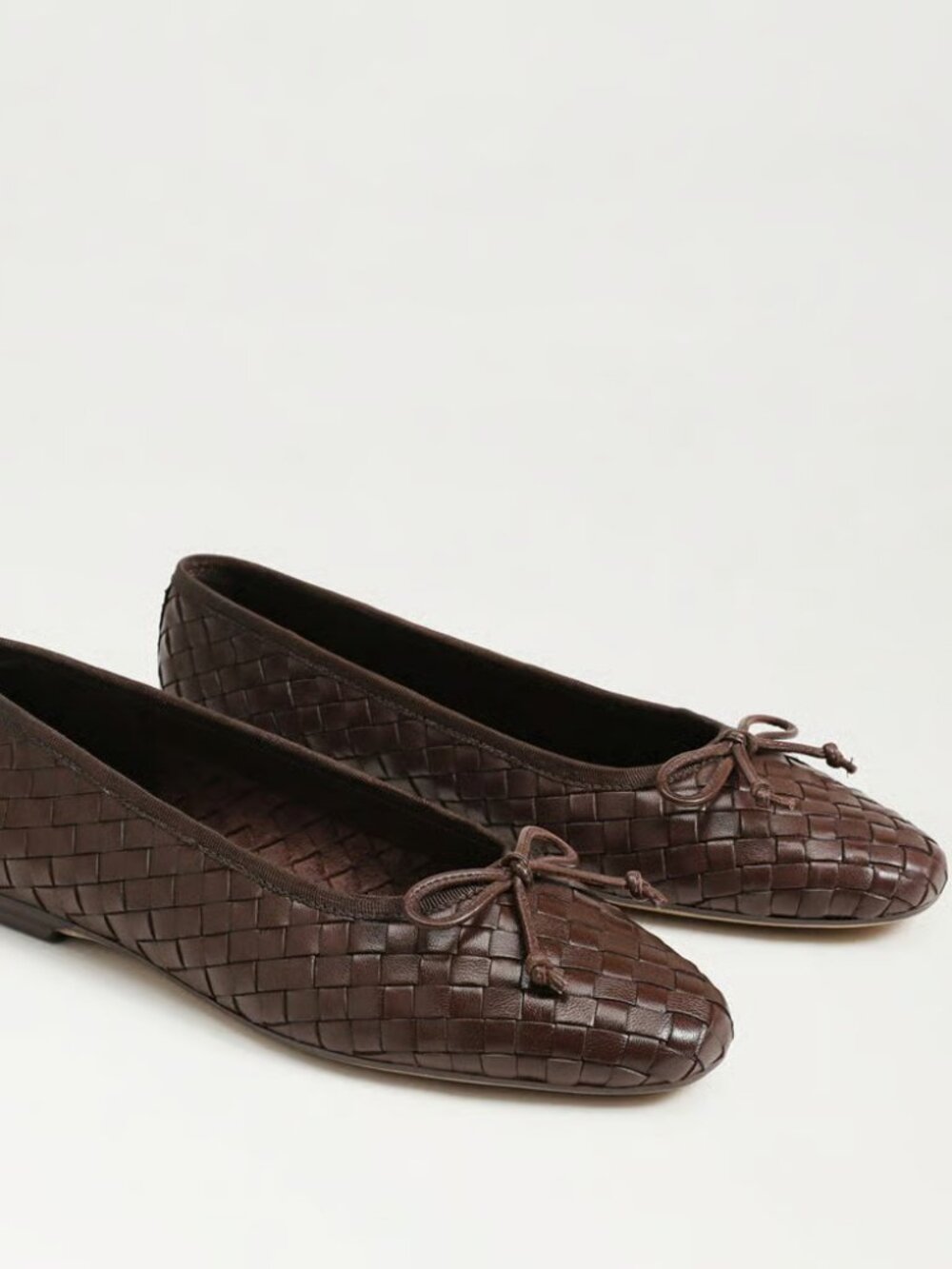 Sam Edelman Brown Woven Leather Ballet Flats